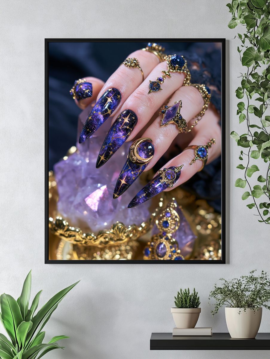 Celestial Nail Art Photography Poster. — room view 4