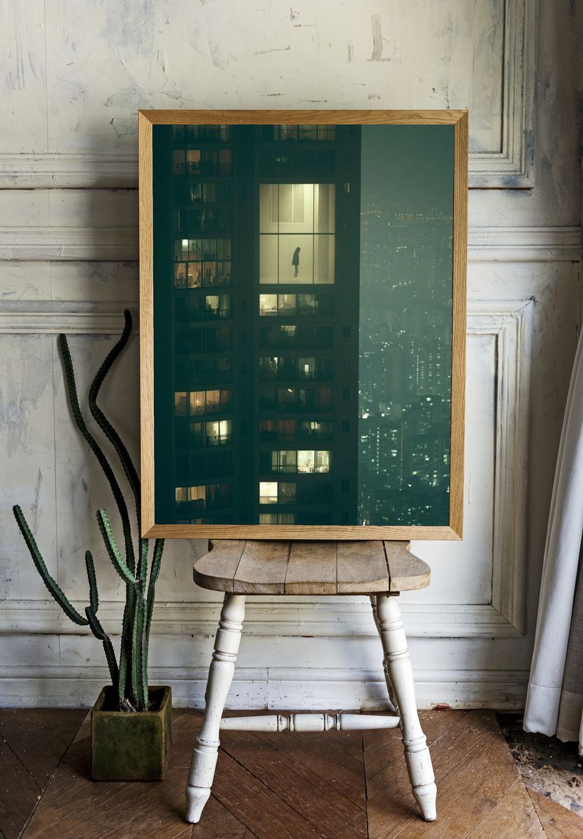 Night City Apartment Window Poster. room preview