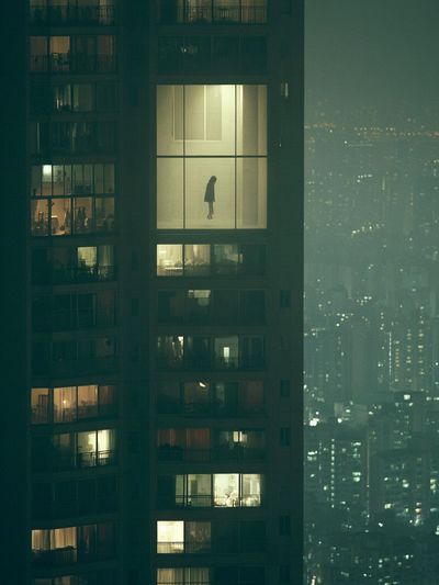 Night City Apartment Window Poster. poster print