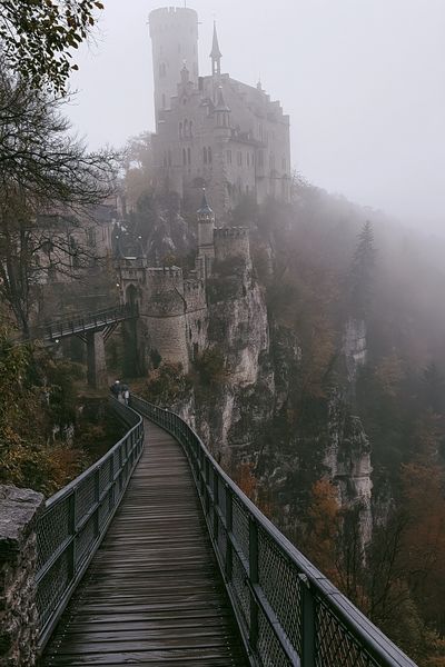 Foggy Castle Bridge Photography Poster. poster print