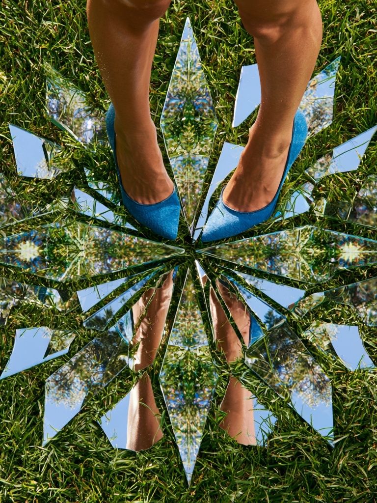 Mirror Grass Reflection Photography Poster. poster detail