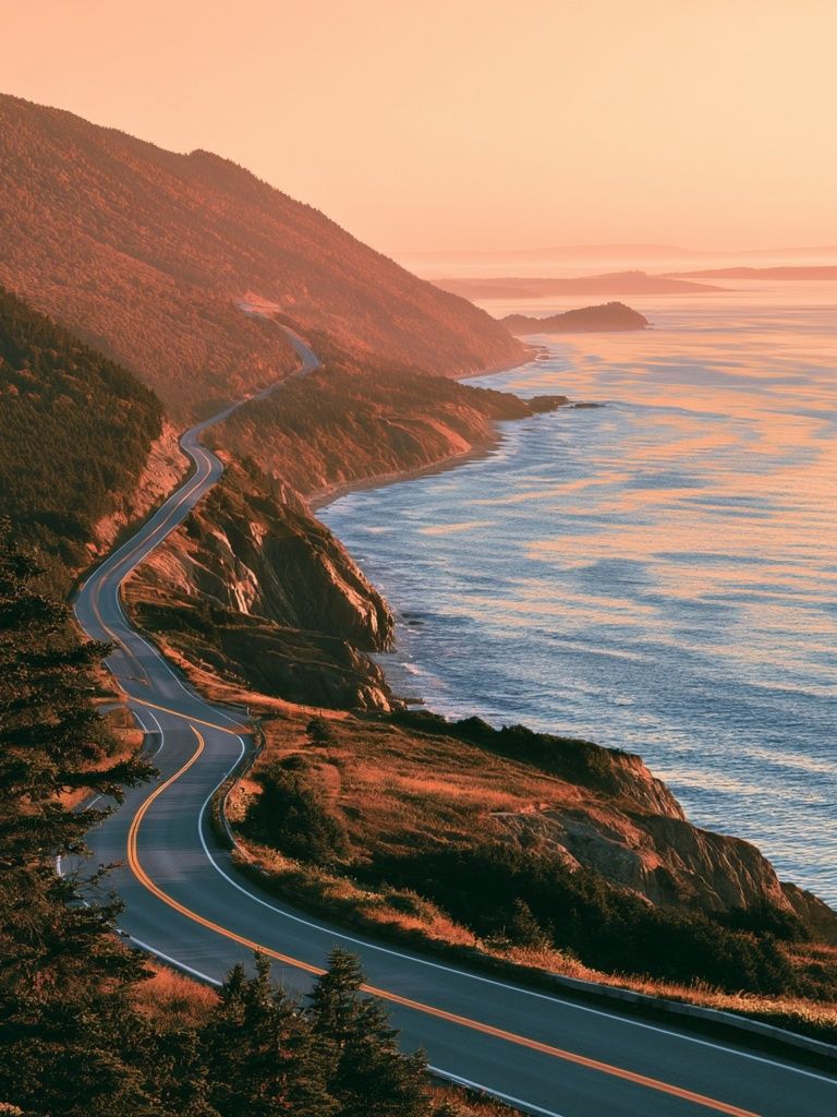 Coastal Sunset Roadscape Print. poster — photography art