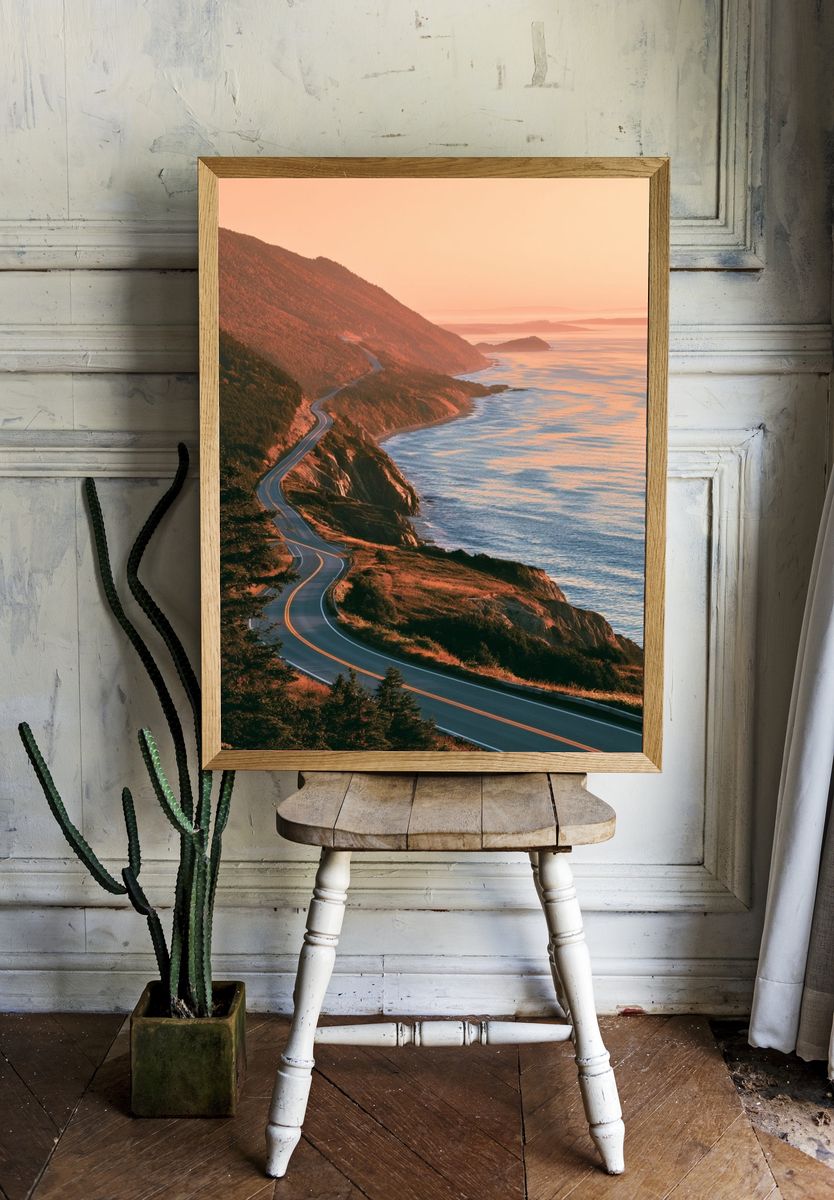 Coastal Sunset Roadscape Print. room preview