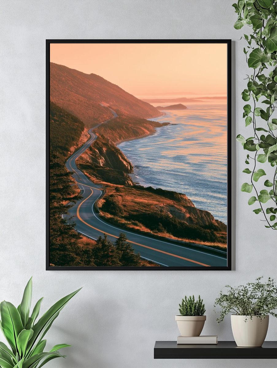 Coastal Sunset Roadscape Print. — room view 4