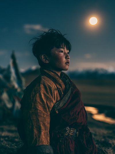 Moonlit Child Portrait Print.