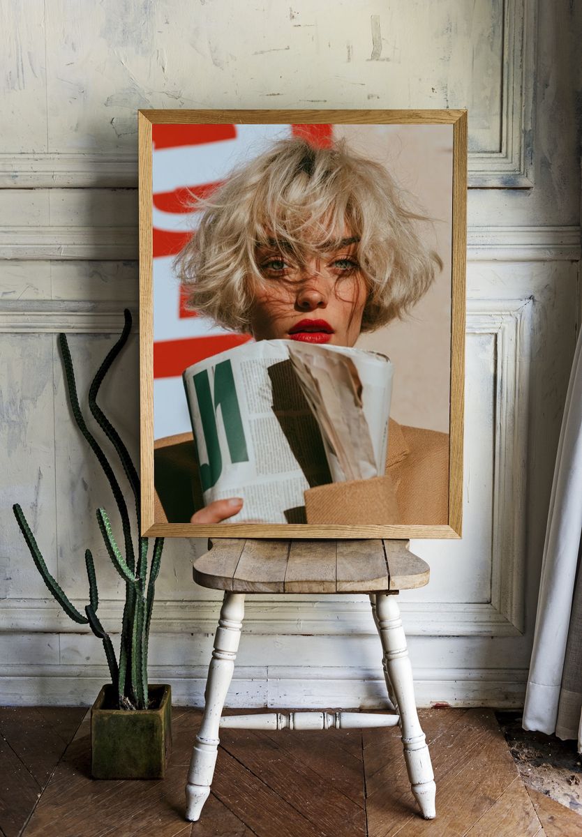 Blonde Fashion Portrait Poster. room preview