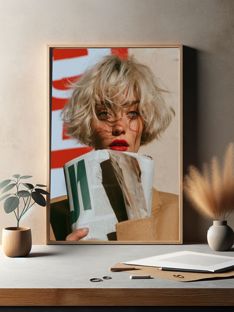 Blonde Fashion Portrait Poster. — room view 2