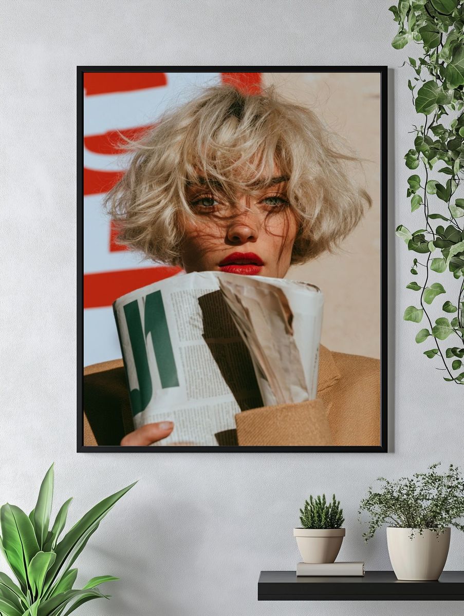 Blonde Fashion Portrait Poster. — room view 4