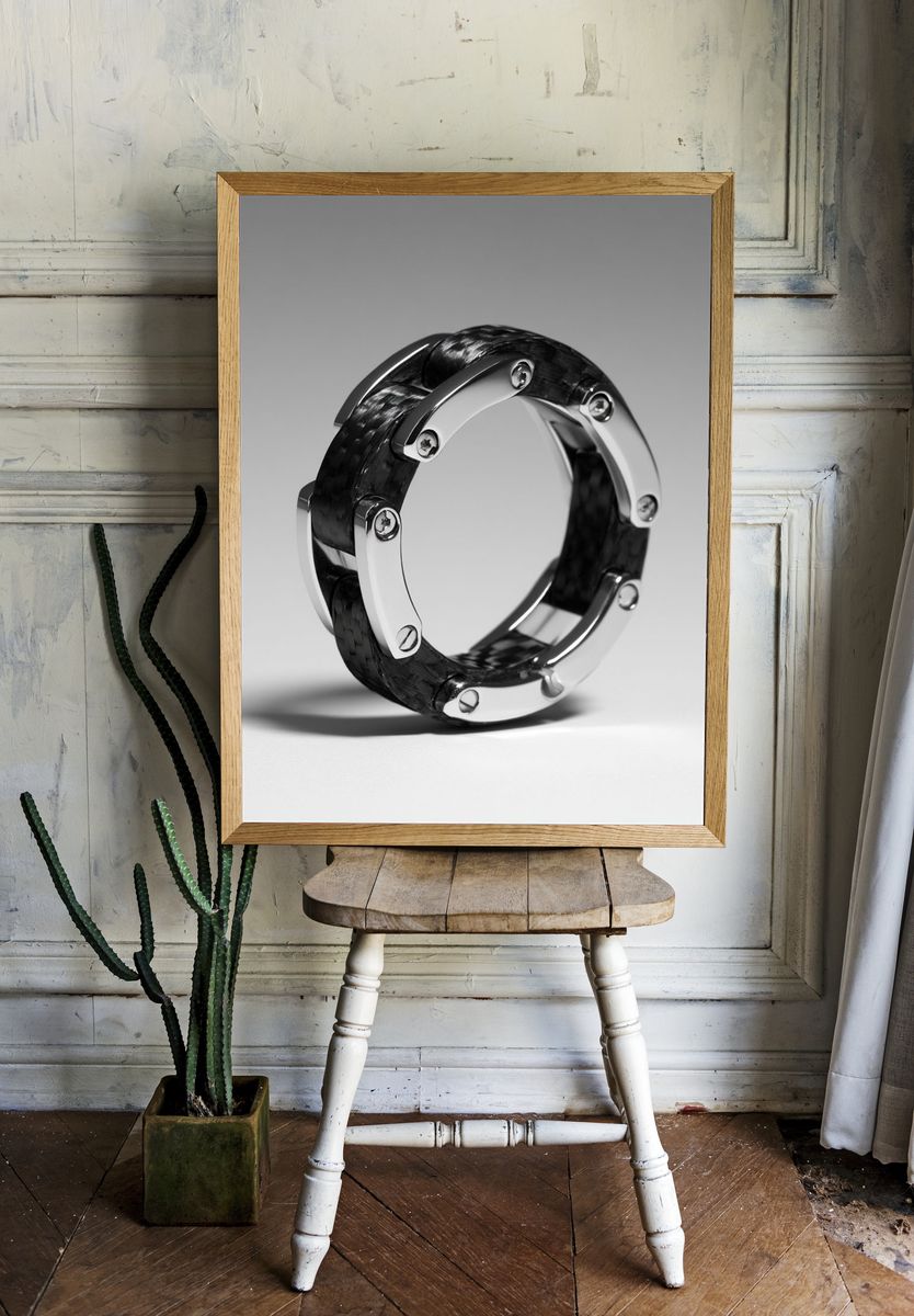 Carbon Fiber Ring Photography Poster. — room view 1