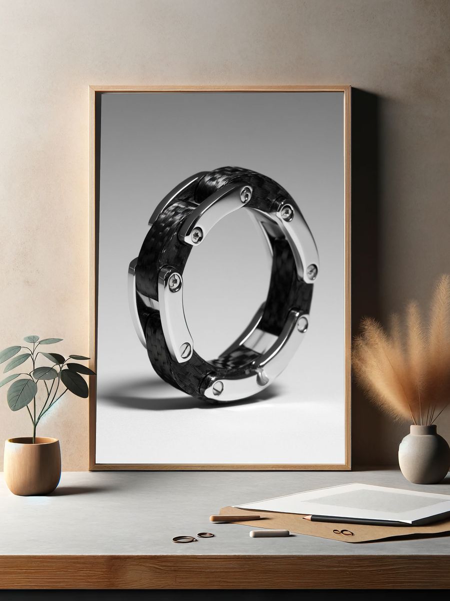 Carbon Fiber Ring Photography Poster. — room view 2