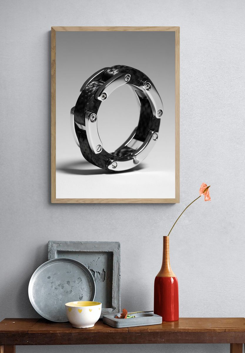 Carbon Fiber Ring Photography Poster. — room view 3