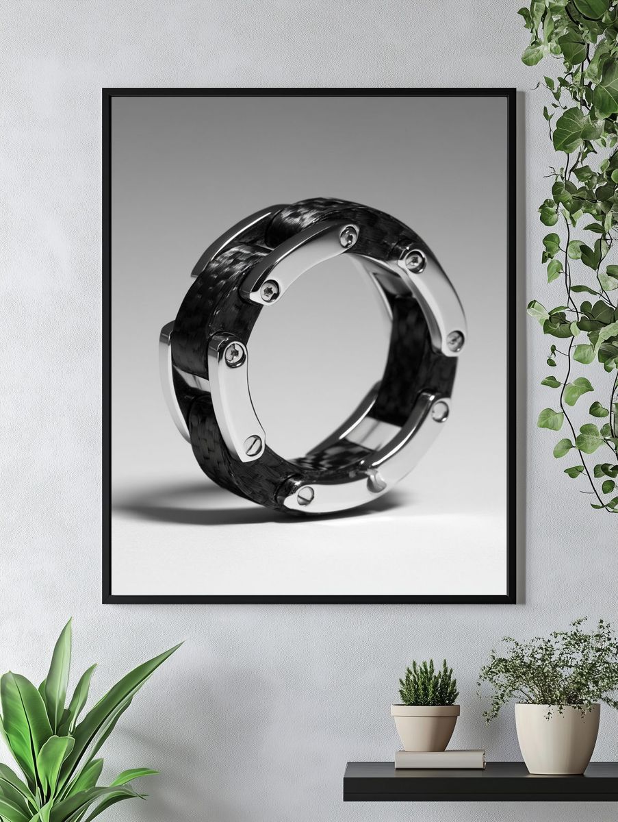 Carbon Fiber Ring Photography Poster. — room view 4