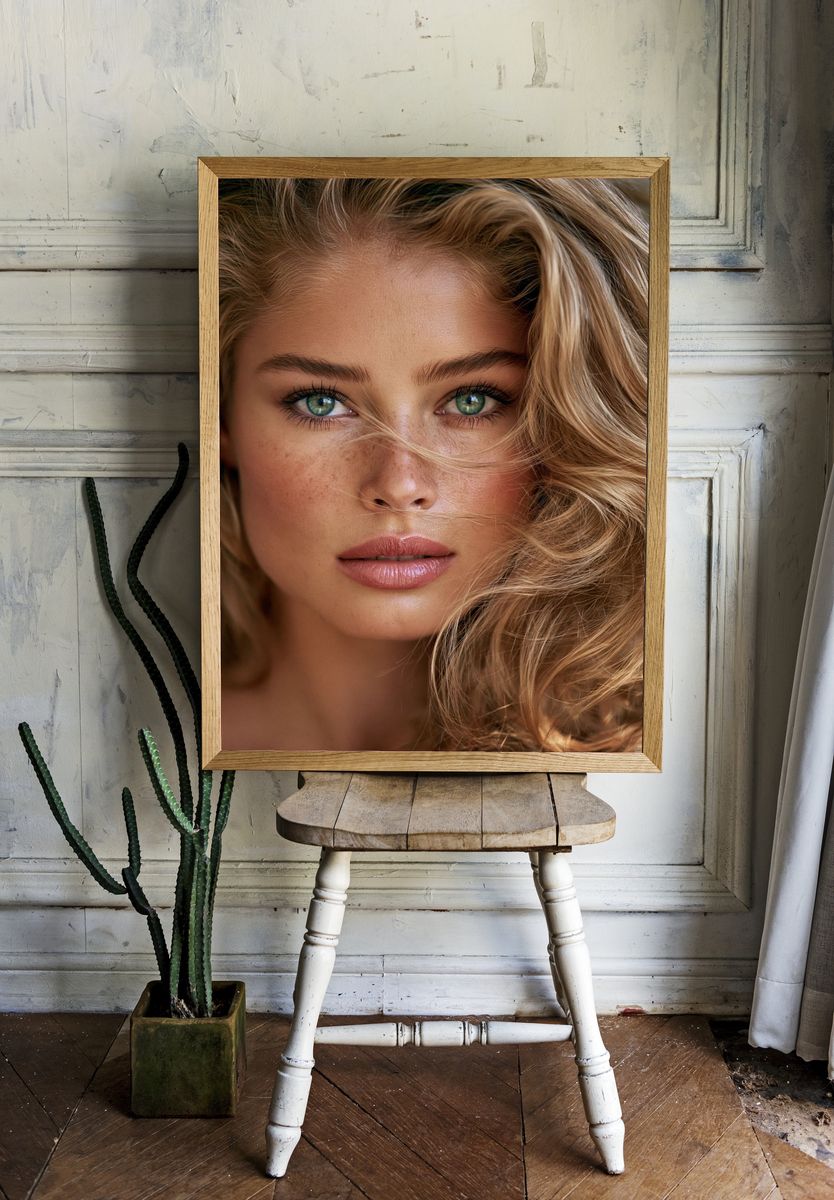 Blonde Portrait Photography Poster. — room view 1
