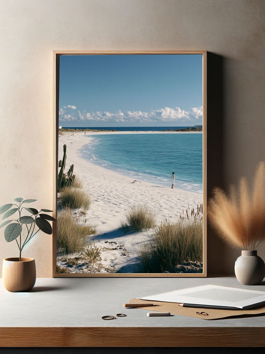 Lighthouse Beach Cove Photography Poster. — room view 2