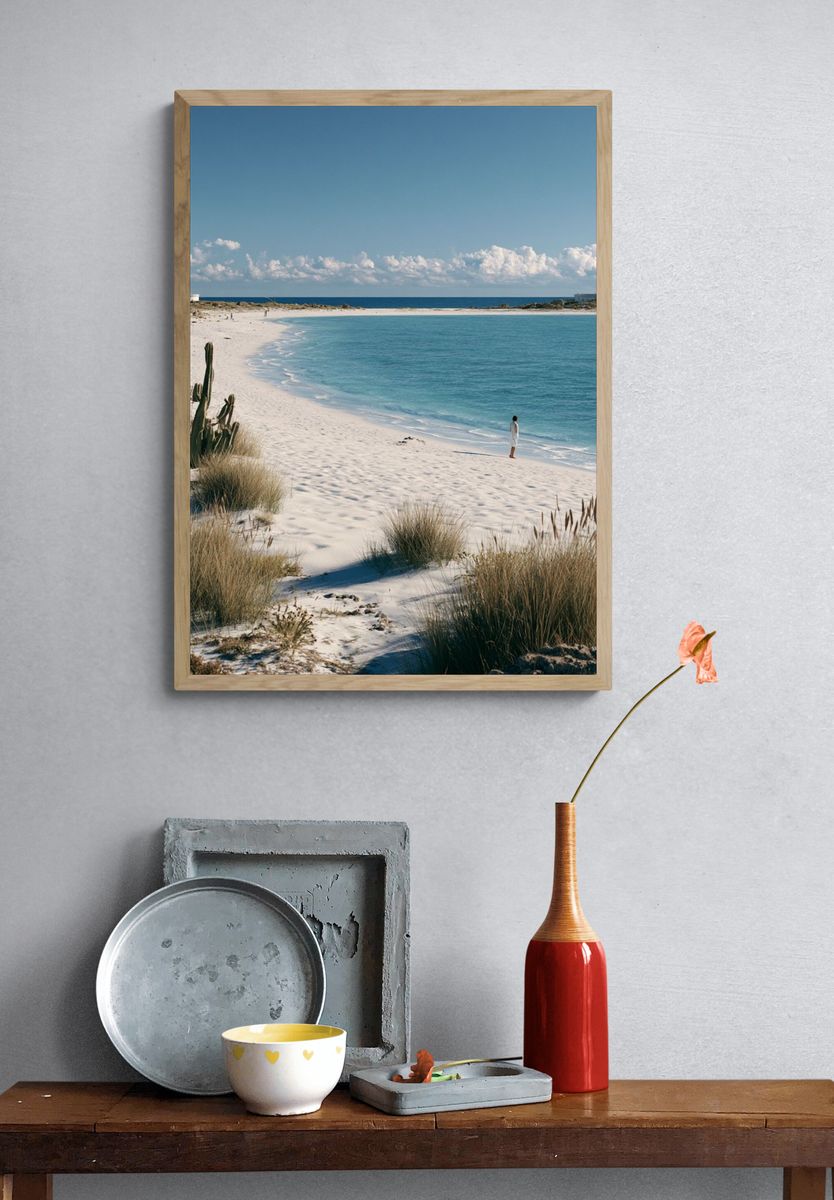 Lighthouse Beach Cove Photography Poster. — room view 3