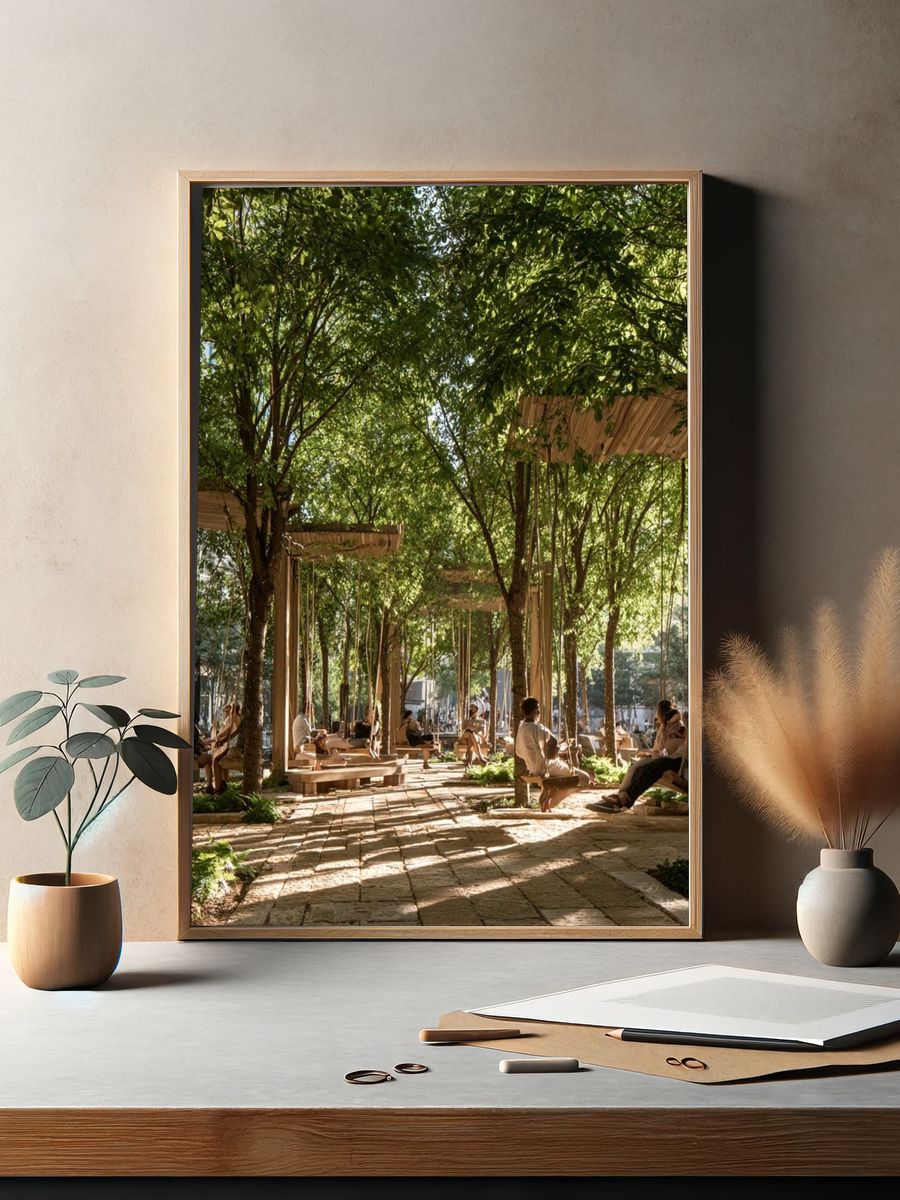 Urban Garden Pavilion Photography Poster. — room view 2