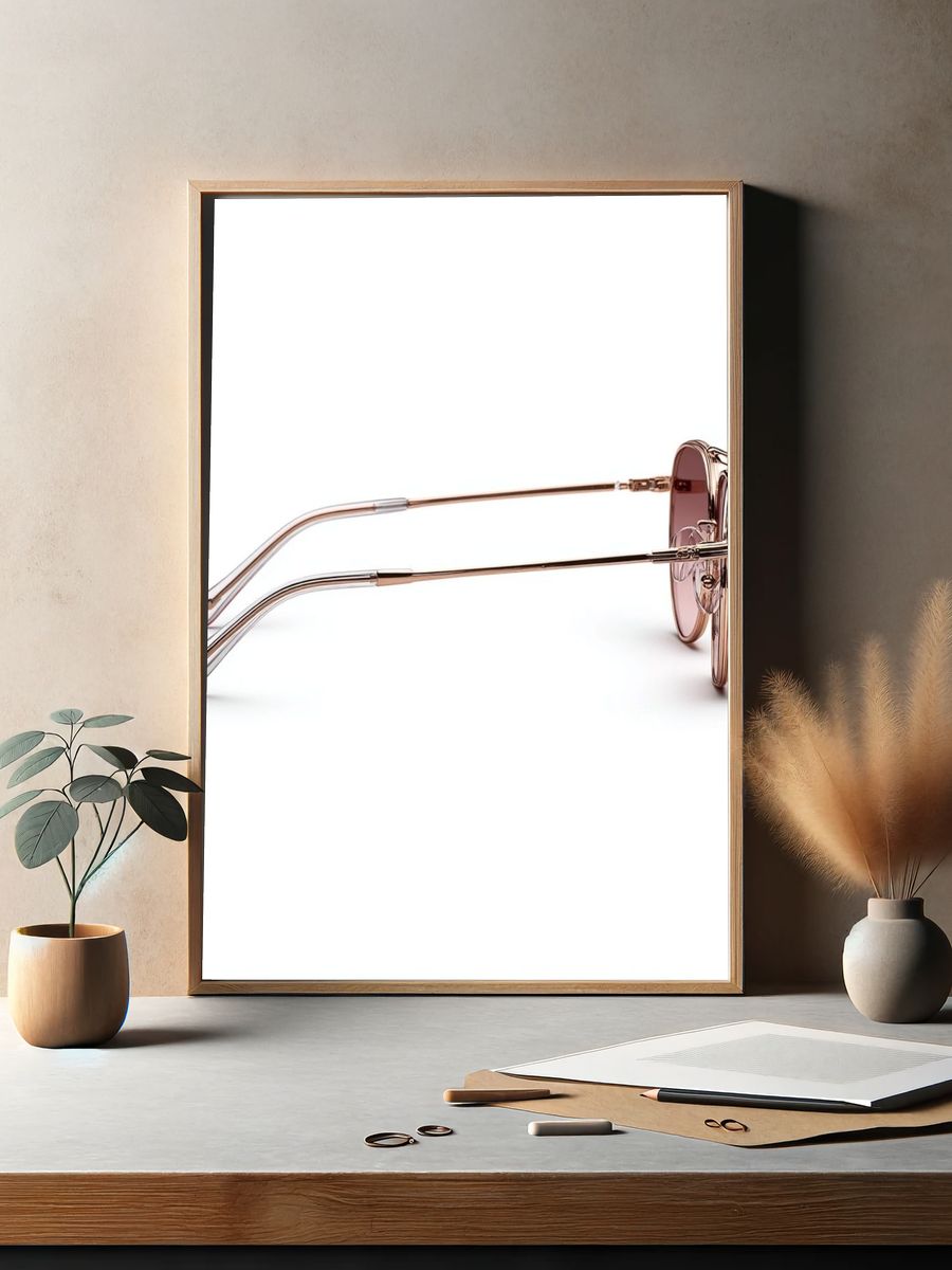 Rose Gold Sunglasses Photography Poster. — room view 2