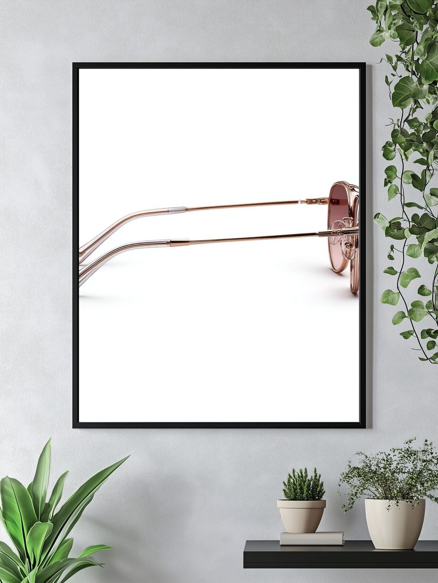 Rose Gold Sunglasses Photography Poster. — room view 4