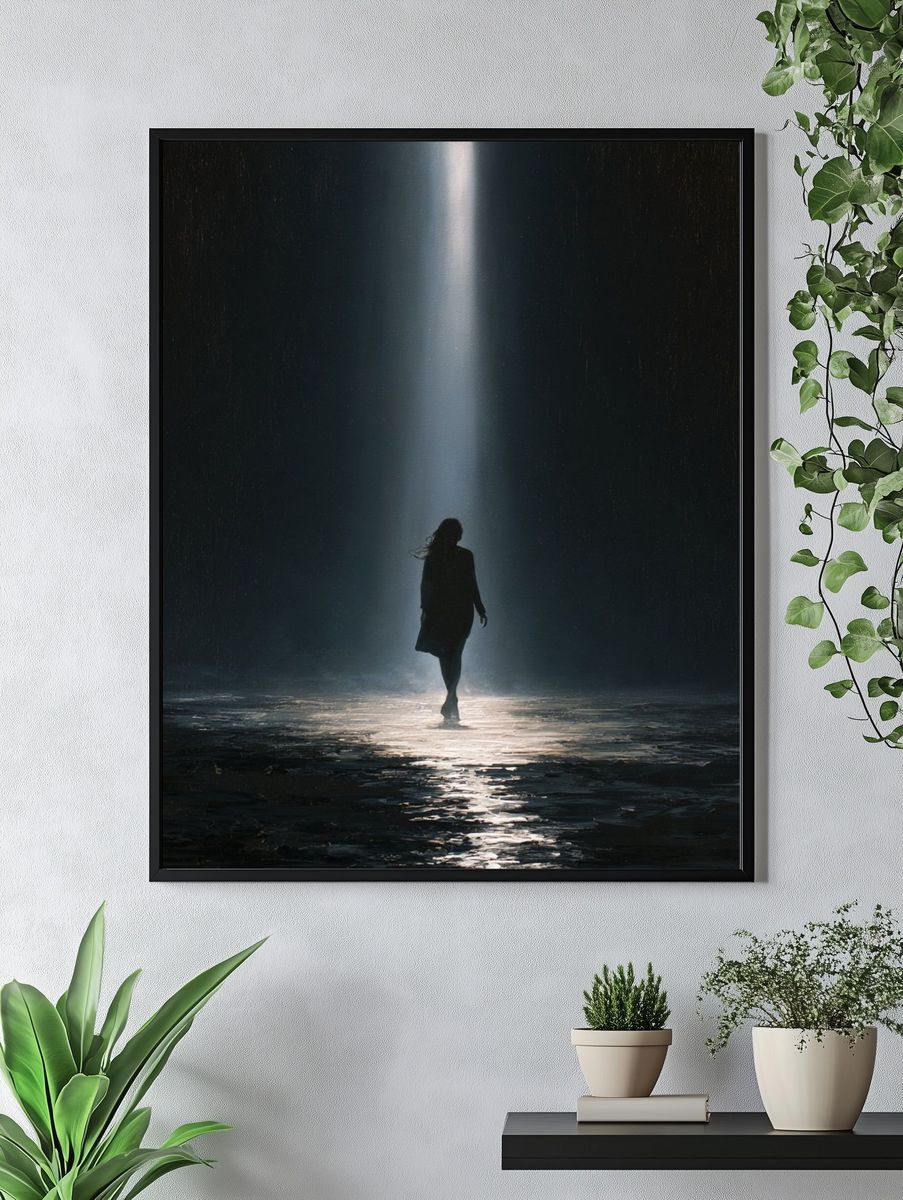 Silhouette in Rainlight Photography Poster. — room view 4