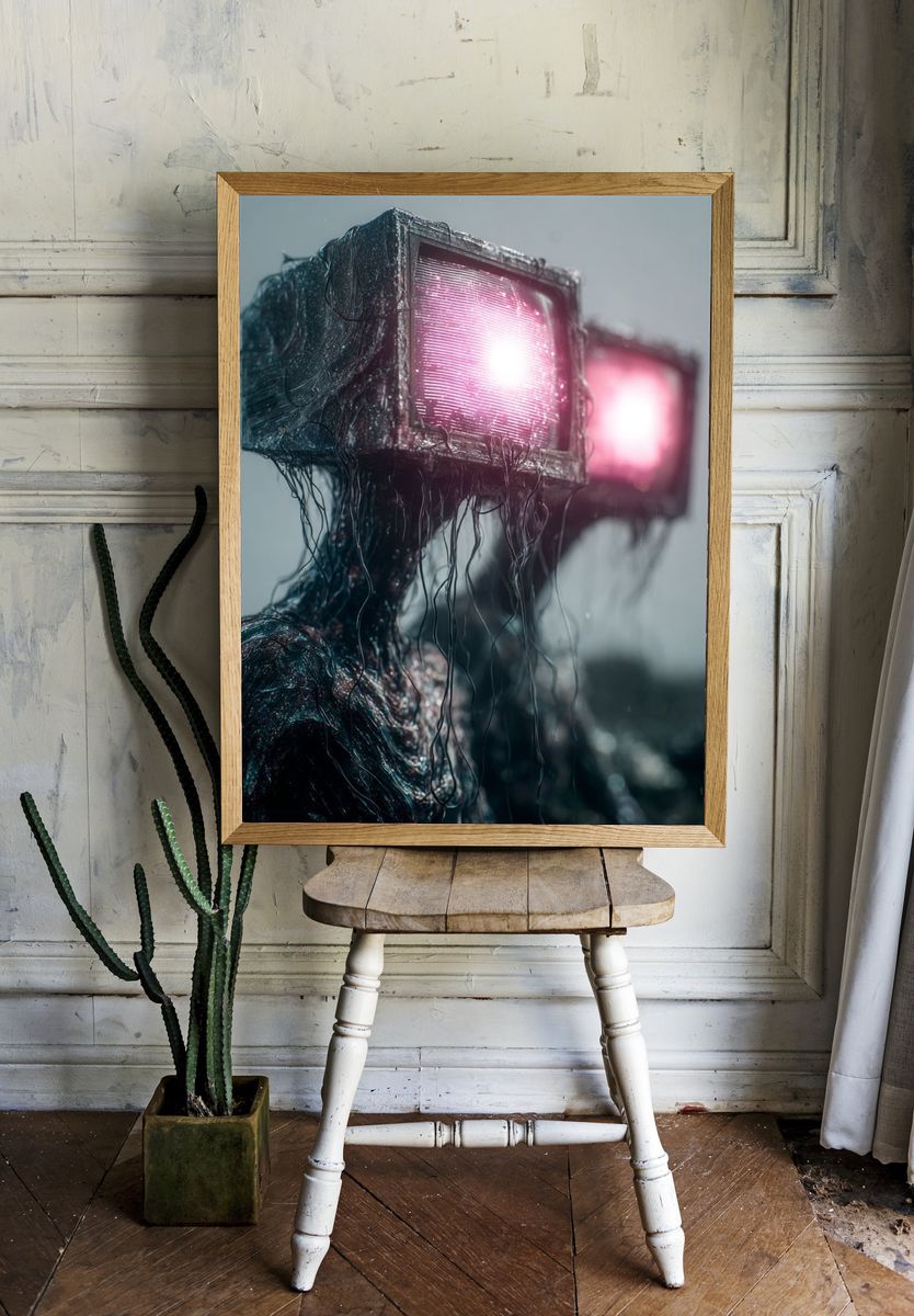 Cybernetic Figure Photography Poster. — room view 1
