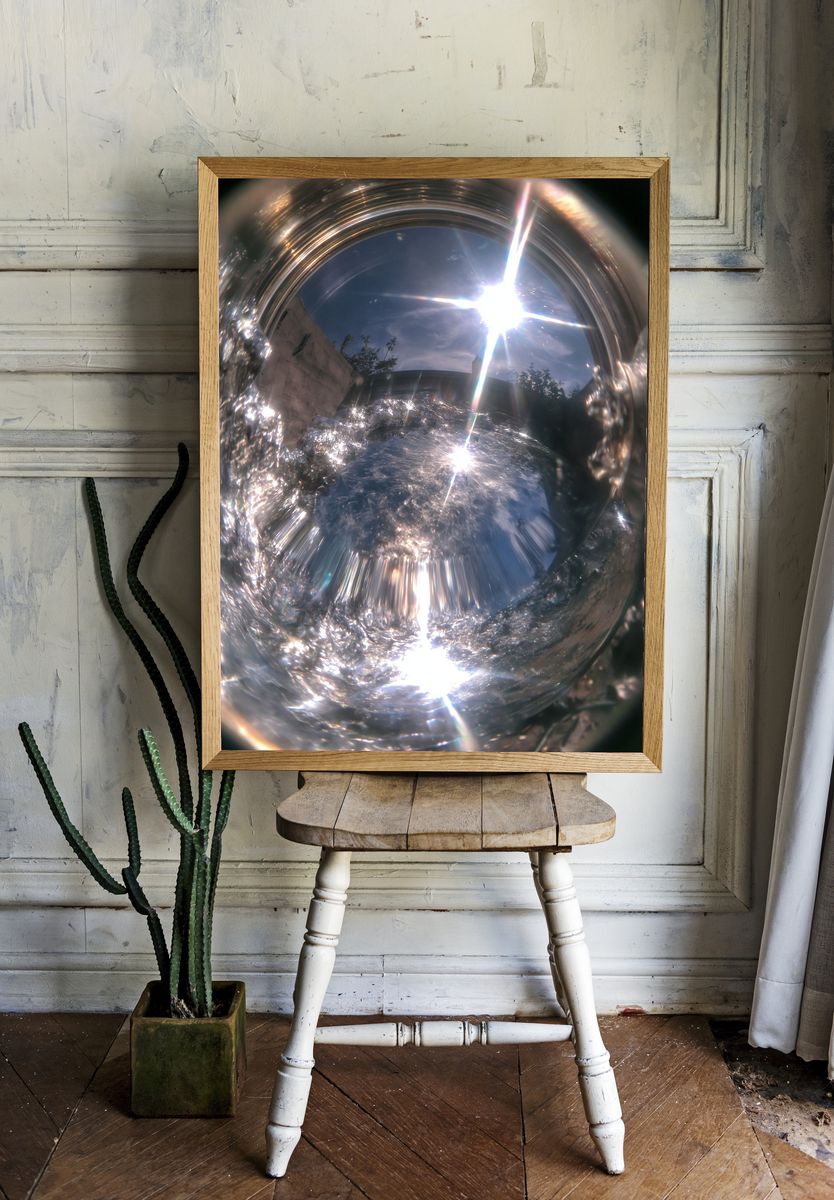 Sunlit Water Ripple Photography Poster. — room view 1