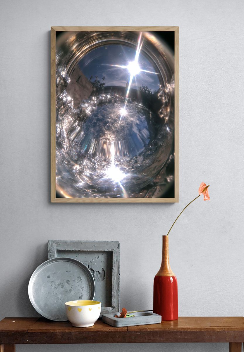 Sunlit Water Ripple Photography Poster. — room view 3