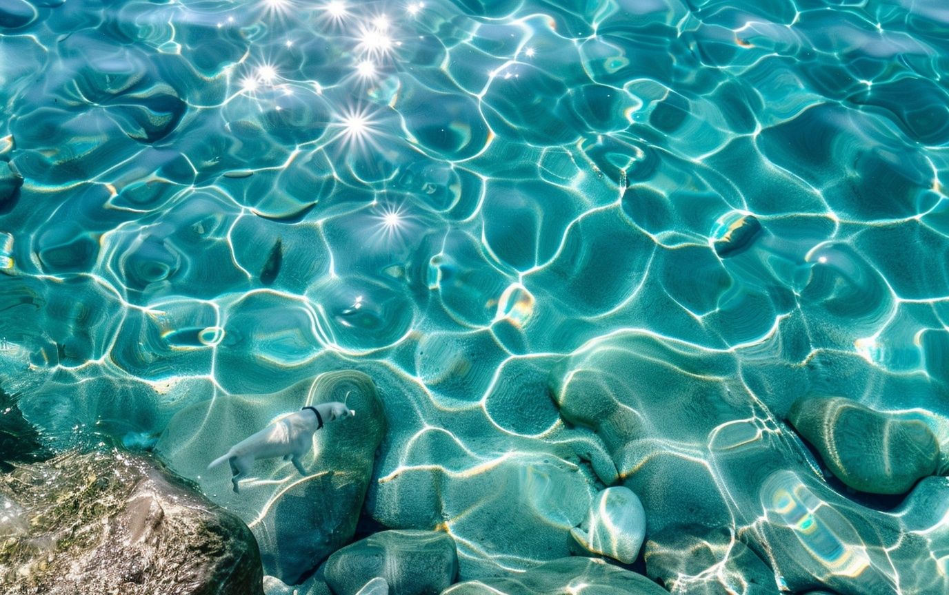 Turquoise Water Ripples Photography Poster. poster detail