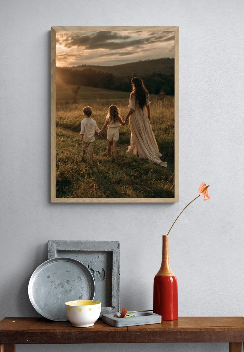Sunset Meadow Family Photography Poster. — room view 3