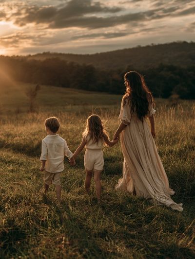 Sunset Meadow Family Photography Poster.