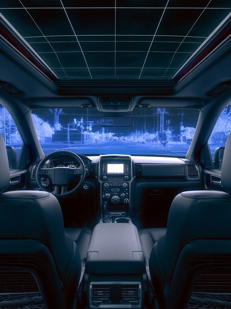 Neon Car Interior Photography Poster. poster detail