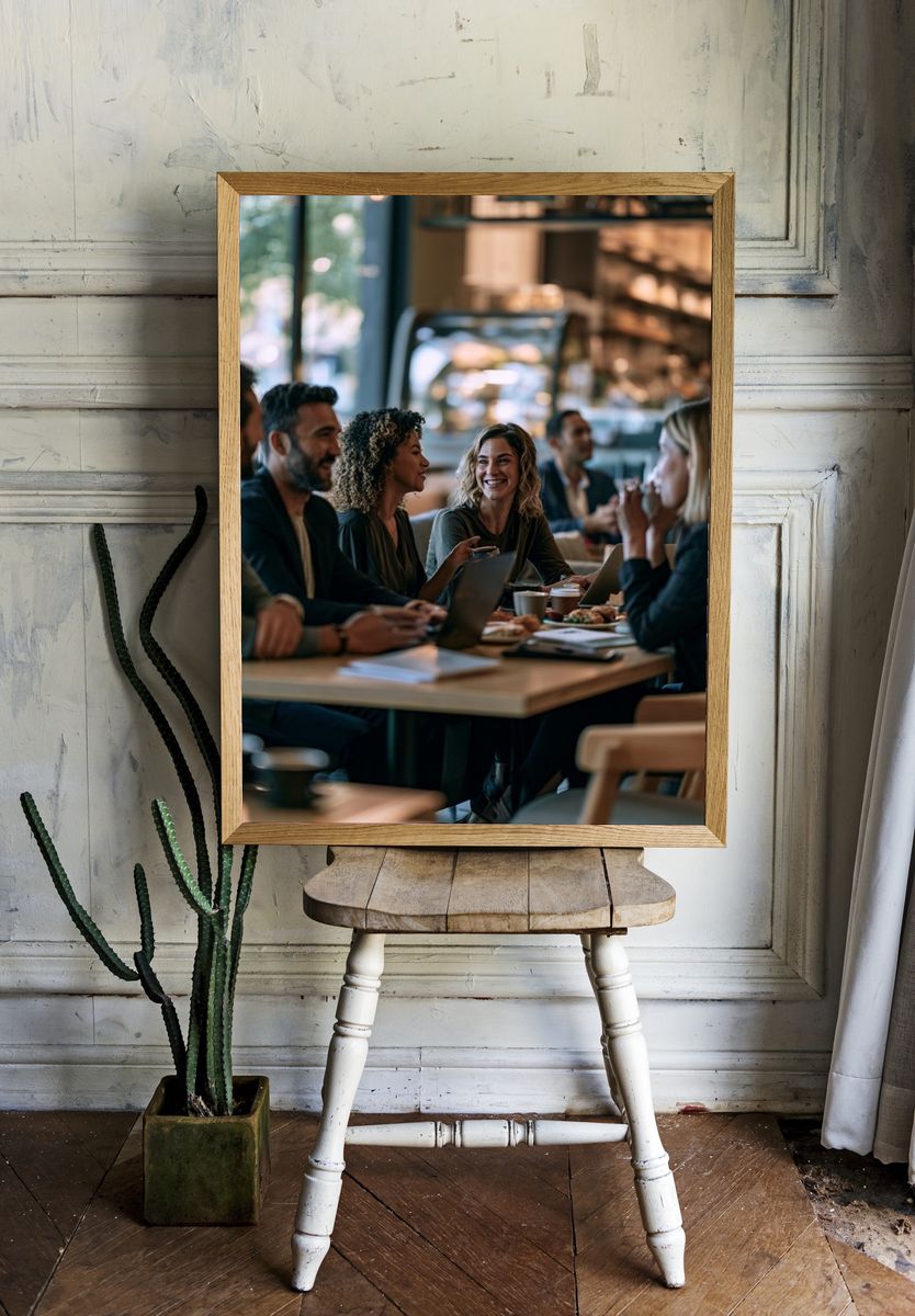 Café Conversation Photography Poster. — room view 1