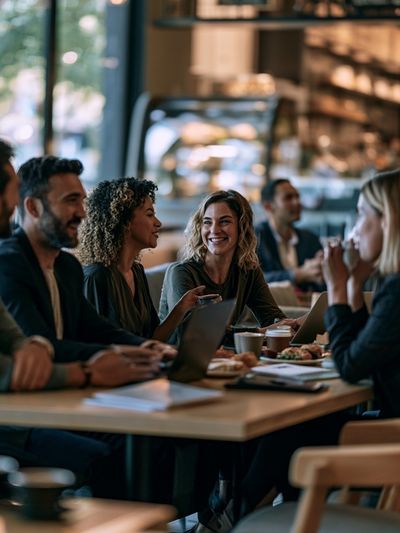 Café Conversation Photography Poster. poster