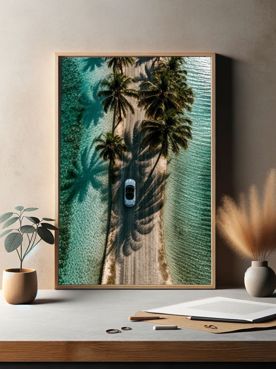 Palm Island Aerial Photography Poster. — room view 2