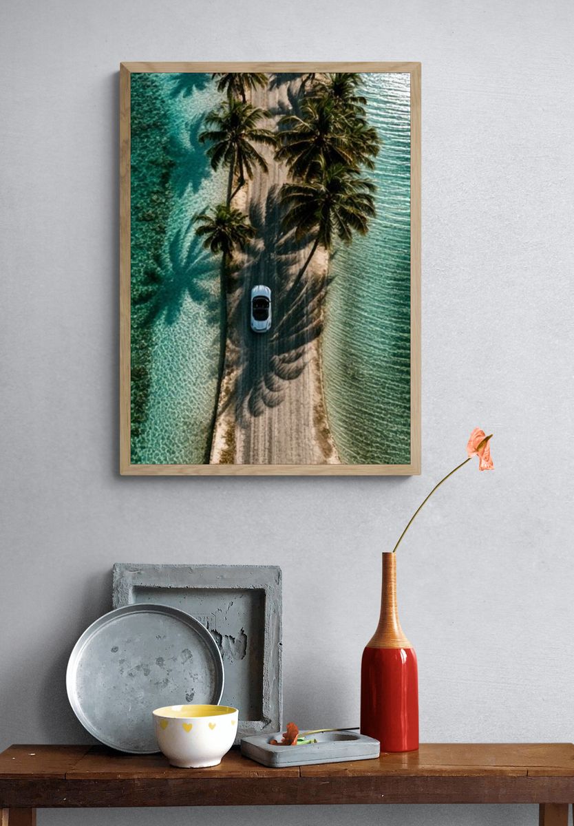 Palm Island Aerial Photography Poster. — room view 3
