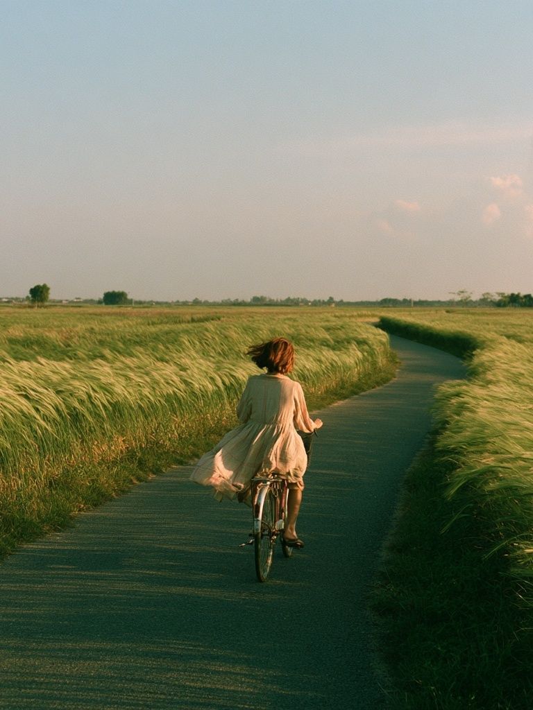 Cycling Through the Meadow Photography Poster. poster detail