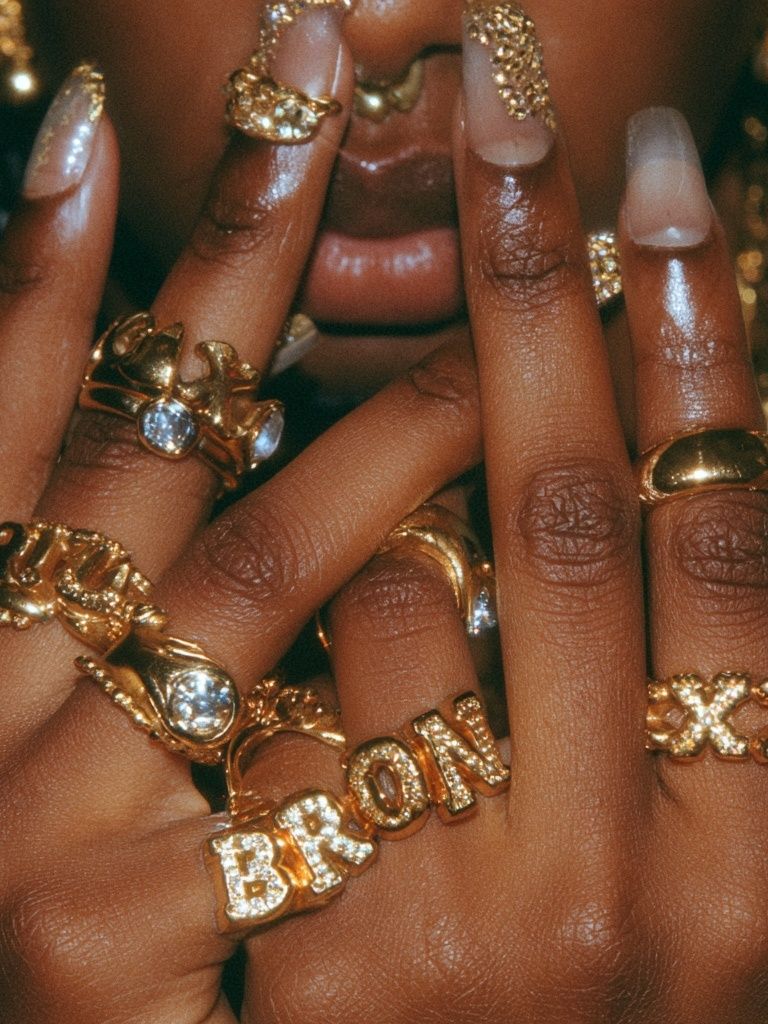 Gold Rings Portrait Poster. poster detail