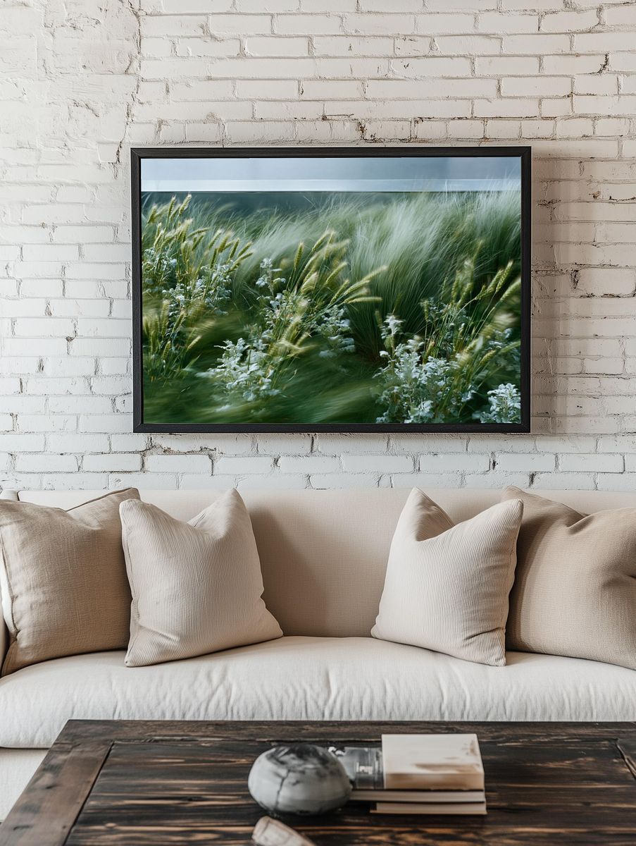Windblown Meadow Photography Poster. — room view 1