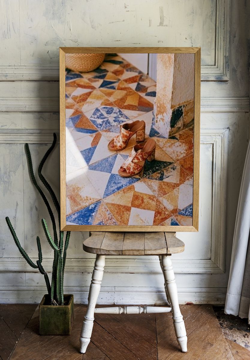 Patterned Mules Photography Poster. — room view 1