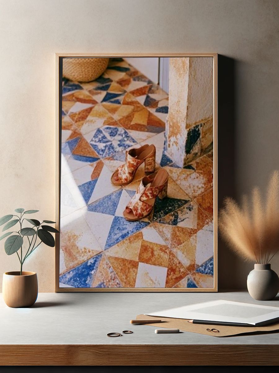 Patterned Mules Photography Poster. — room view 2