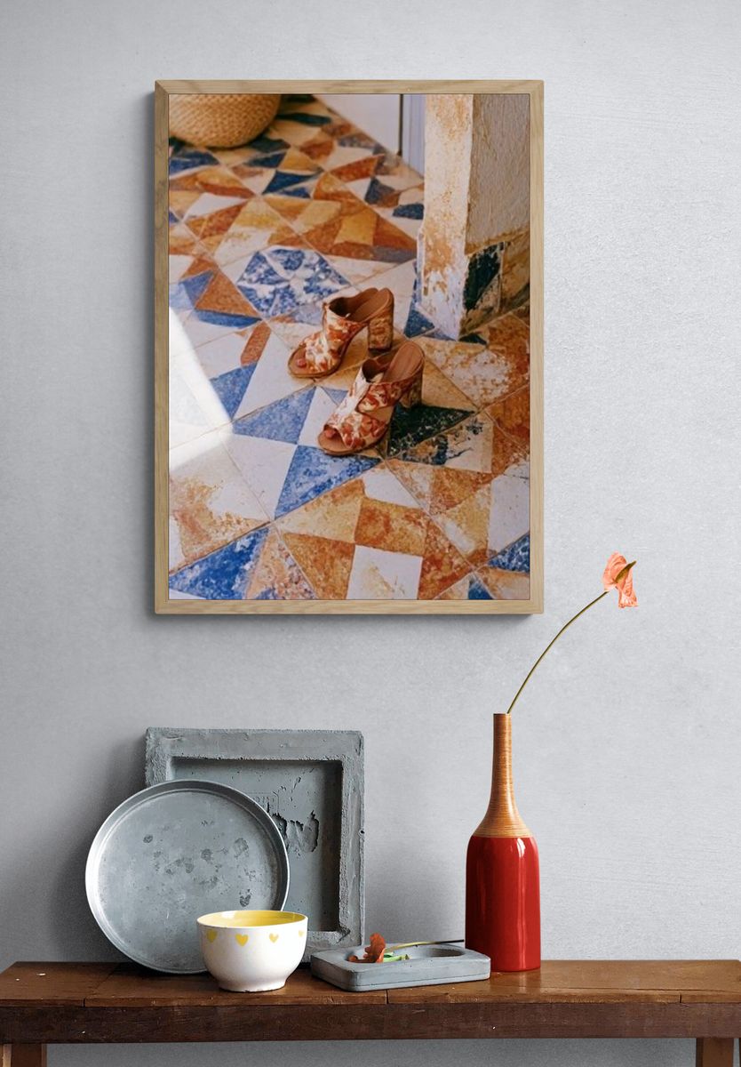 Patterned Mules Photography Poster. — room view 3