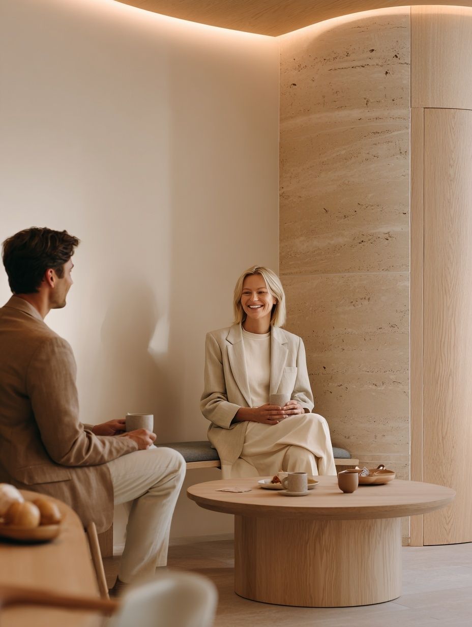 Minimalist Café Interior Photography Poster. poster detail