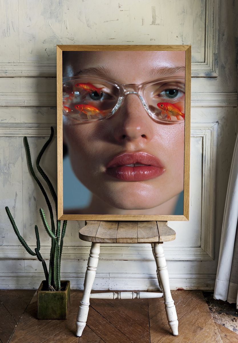 Goldfish Portrait Photography Poster. — room view 1