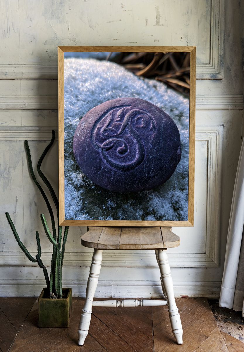 Celtic Stone Symbol Photography Poster. — room view 1
