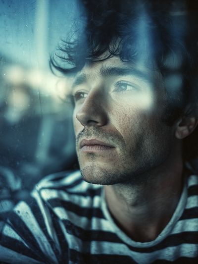 Contemplative Portrait Photography Poster.