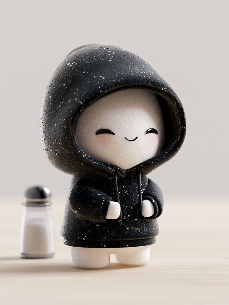 Cute Hooded Figurine Photography Print. poster detail