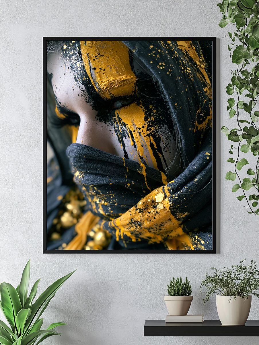 Gilded Mask Portrait Print. — room view 4