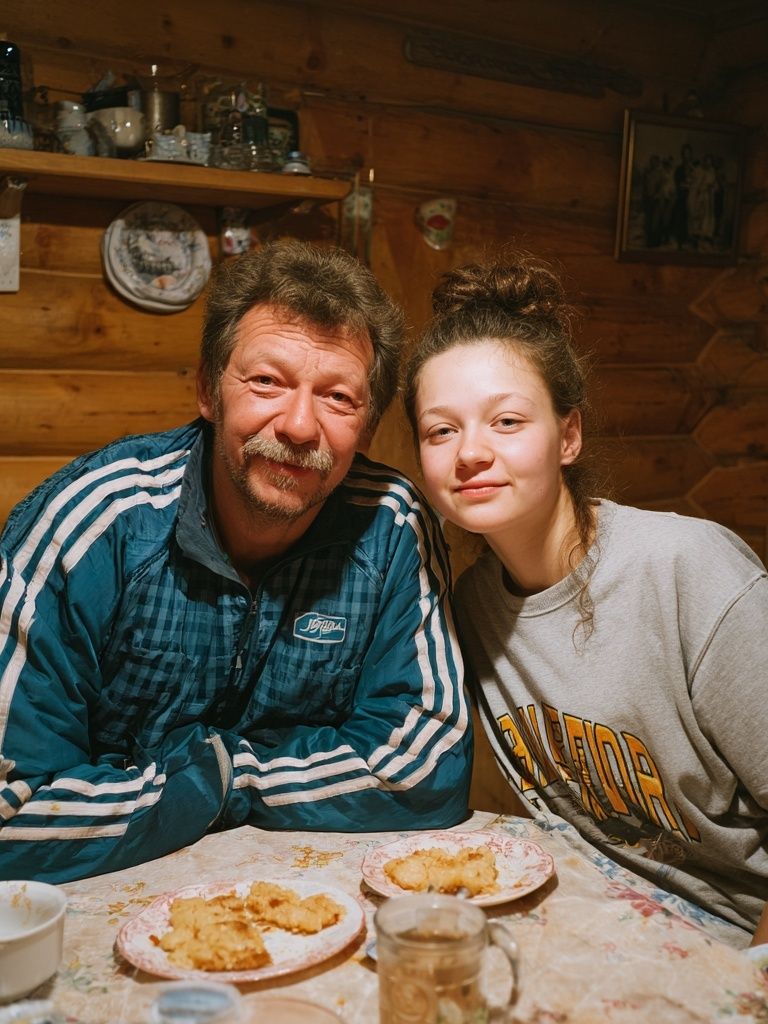 Cozy Cabin Family Portrait Print. poster — photography art