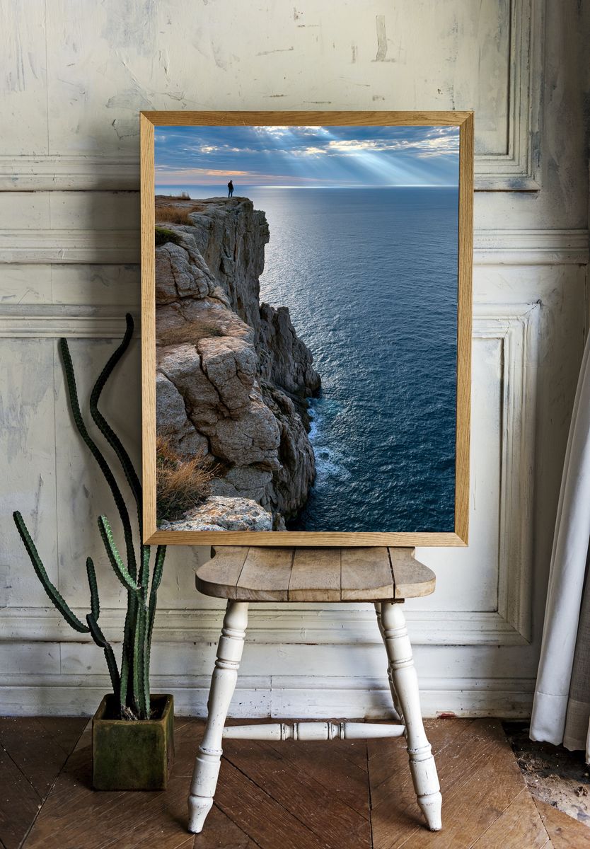 Cliffside Ocean View Photography Poster. — room view 1