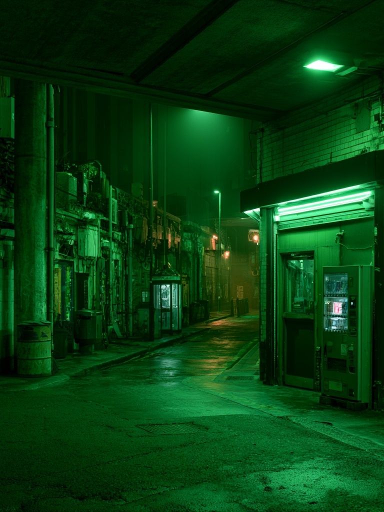 Neon Alley Night Photography Poster. poster detail