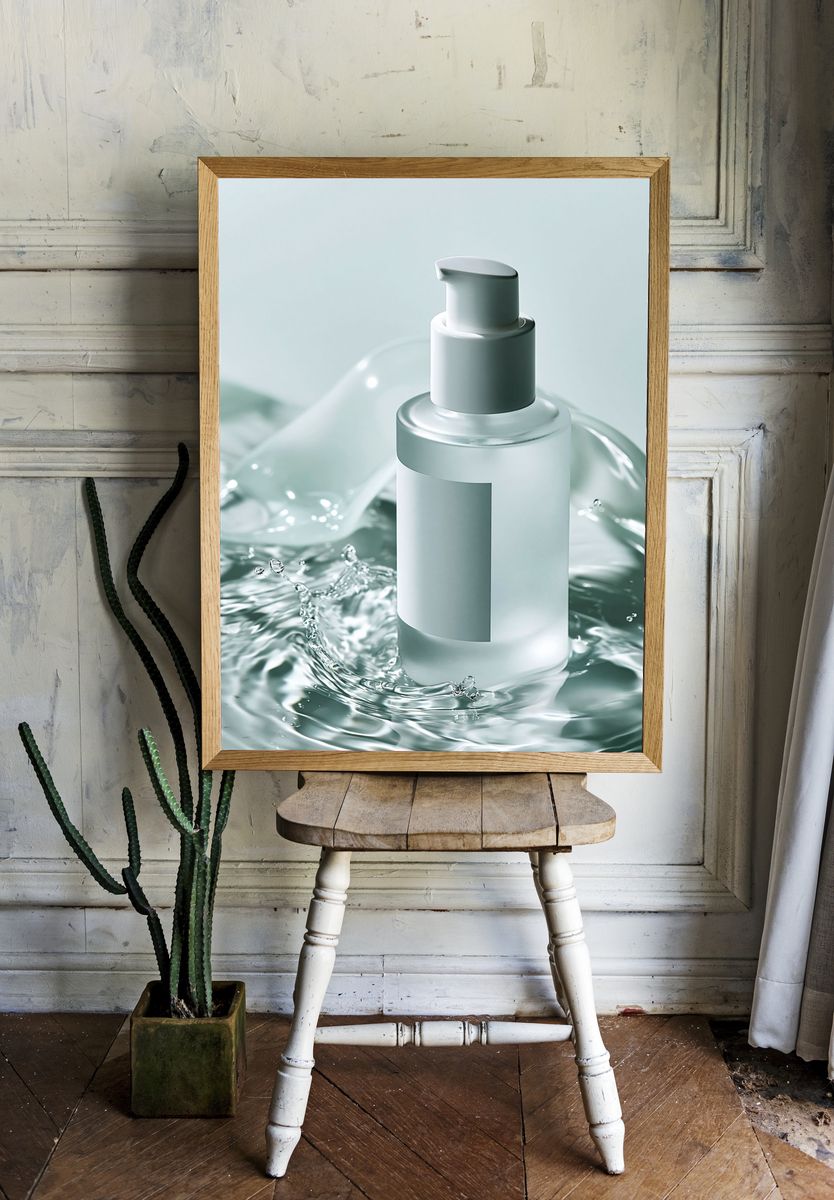 Minimal Skincare Bottle Photography Poster. room preview